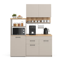 Vicco Cucina monoblocco Grigio 160 cm con tavolo allungabile