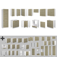 Vicco Cucina angolare completa Pannello di quercia/bianco 227 x 287 cm , PL Marmo