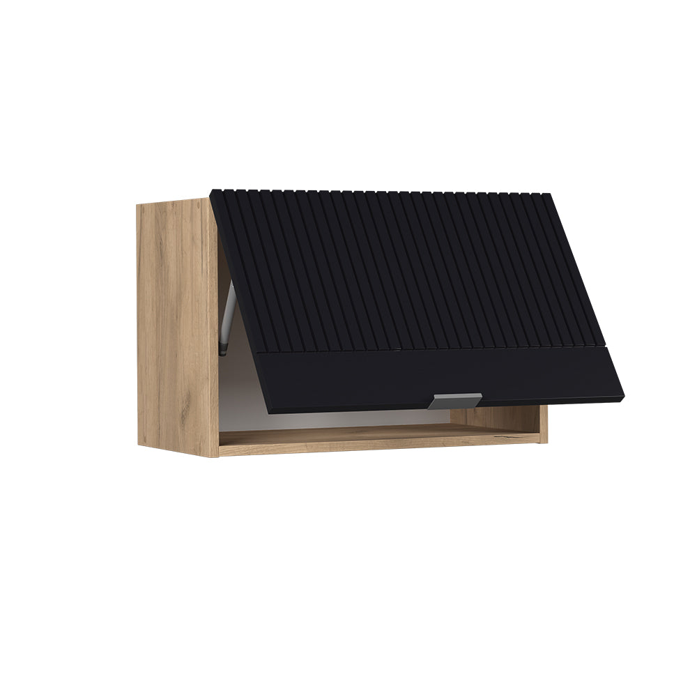 Vicco Pensile da cucina Nero a righe 60 cm Piatto