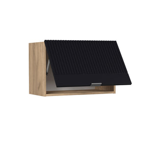 Vicco Pensile da cucina Nero a righe 60 cm Piatto