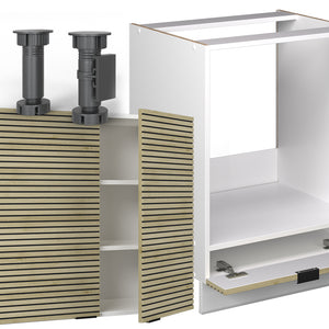 Vicco Cucina angolare completa Pannello di quercia/bianco 227 x 287 cm , PL Rovere