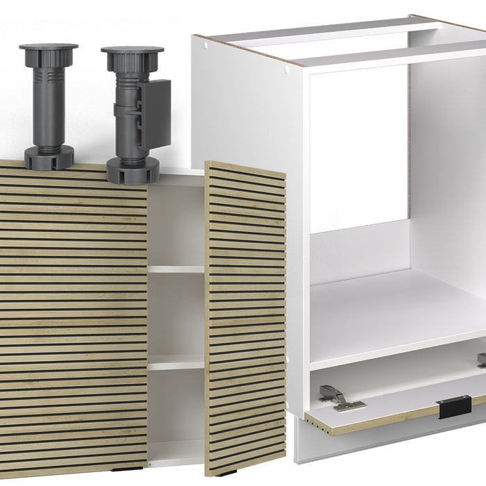 Vicco Cucina angolare completa Pannello di quercia/bianco 227 x 287 cm , PL Rovere