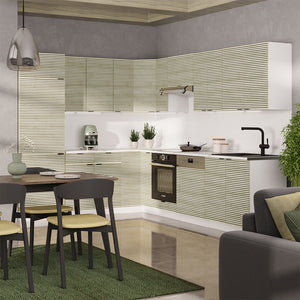 Vicco Cucina angolare completa Pannello di quercia/bianco 227 x 287 cm , PL Marmo