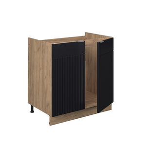 Vicco Mobile lavello cucina Nero a righe 80 cm , PL Antracite