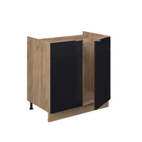 Vicco Mobile lavello cucina Nero a righe 80 cm , PL Rovere