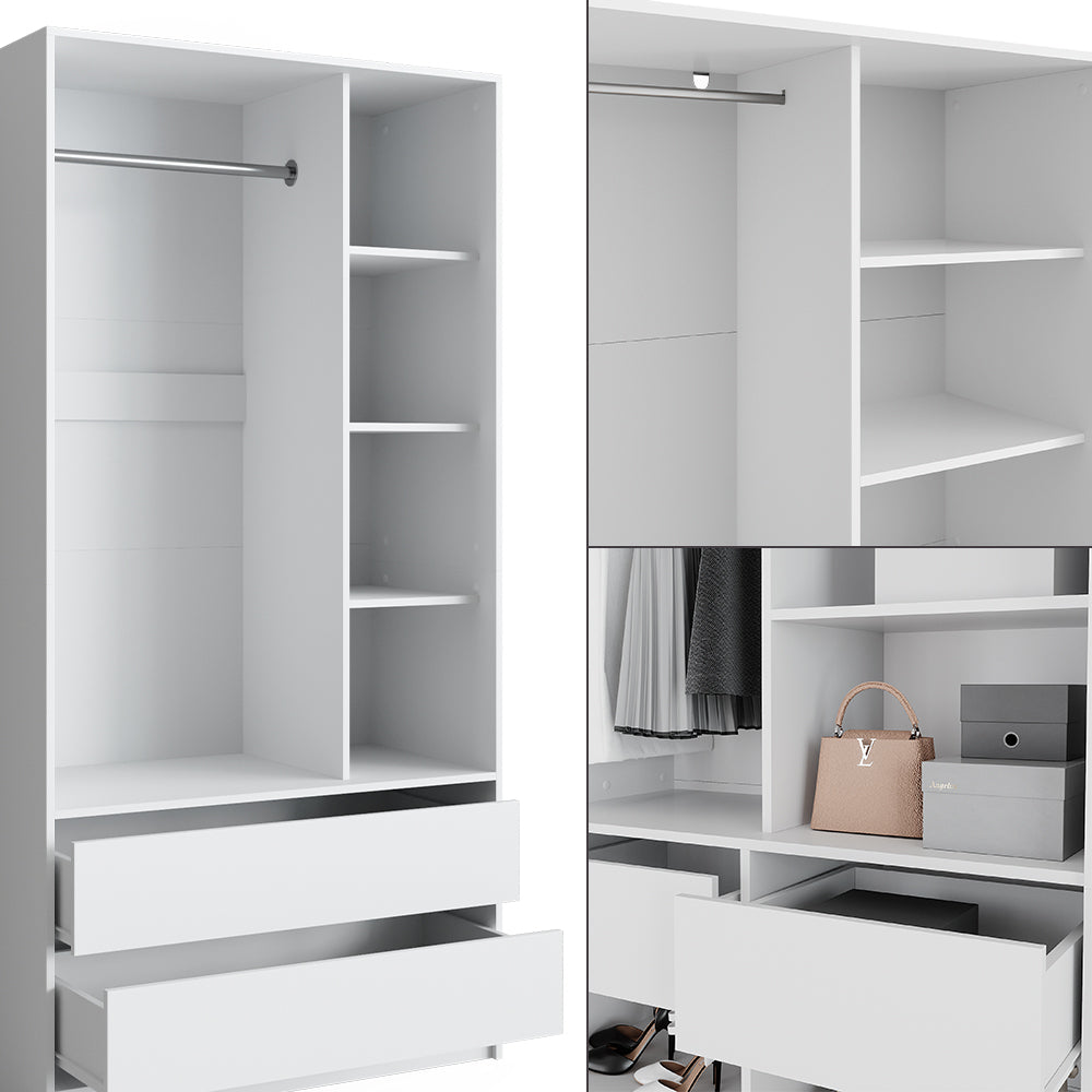 Vicco Armadio Bianco 100 x 200 cm Set di 2