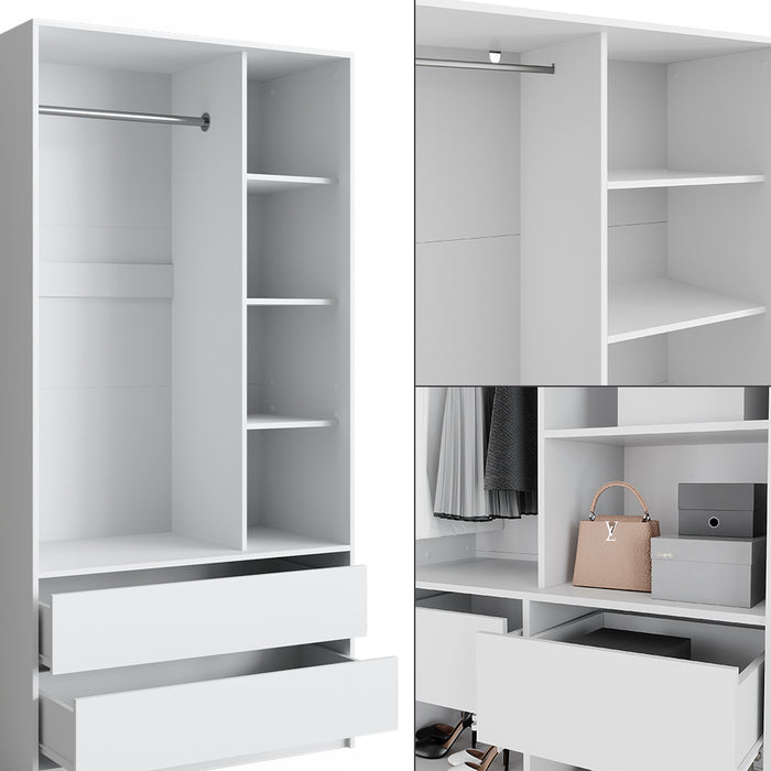 Vicco Armadio Bianco 100 x 200 cm Set di 2