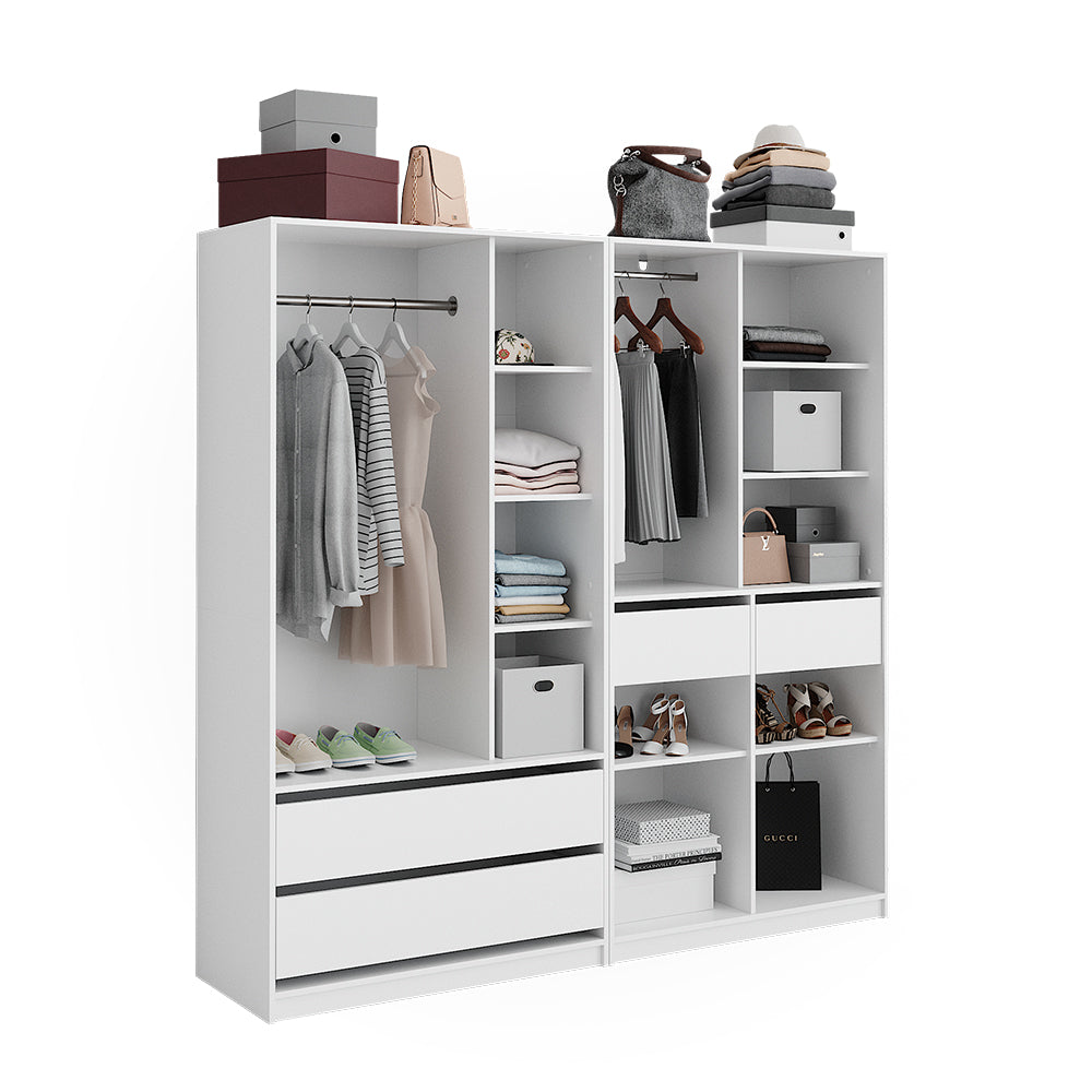 Vicco Armadio Bianco 100 x 200 cm Set di 2