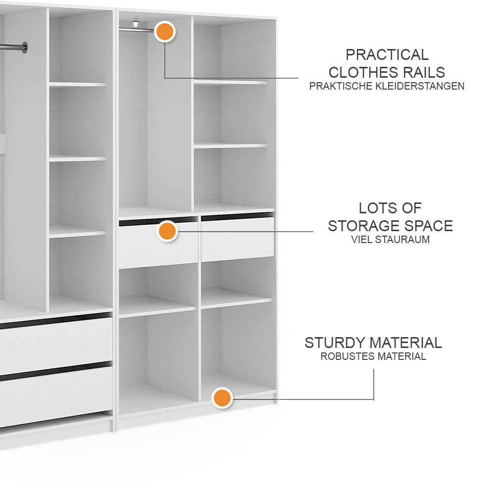 Vicco Armadio Bianco 100 x 200 cm Set di 2