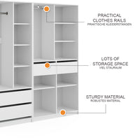 Vicco Armadio Bianco 100 x 200 cm Set di 2