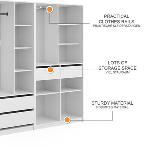 Vicco Armadio Bianco 100 x 200 cm Set di 2