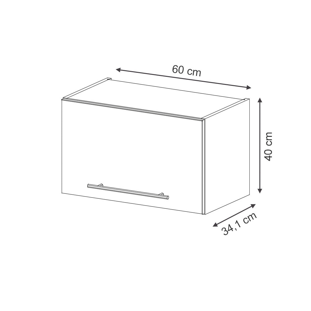 Vicco Pensile da cucina Pannello in quercia 60 cm Piatto