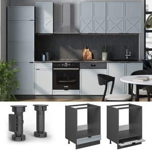 Vicco Mobile per forno da incasso Blu-grigio chiaro 60 cm , PL Antracite