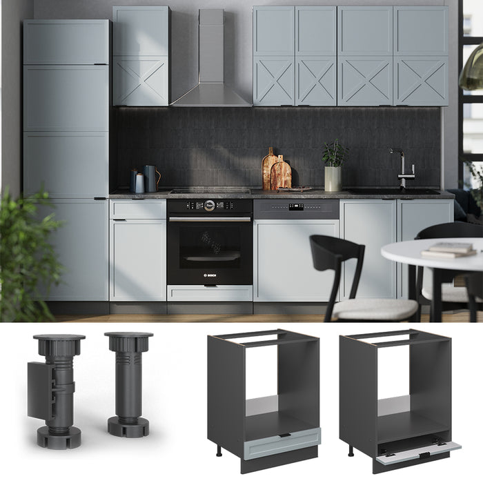 Vicco Mobile per forno da incasso Blu-grigio chiaro 60 cm , PL Antracite