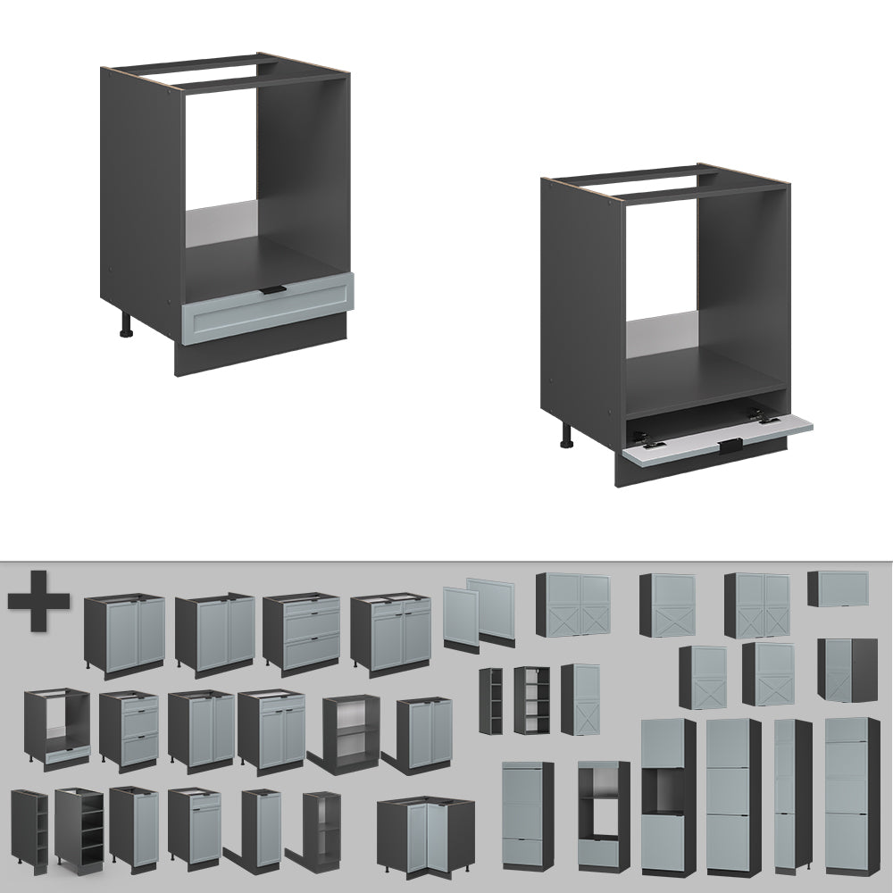 Vicco Mobile per forno da incasso Blu-grigio chiaro 60 cm , PL Antracite