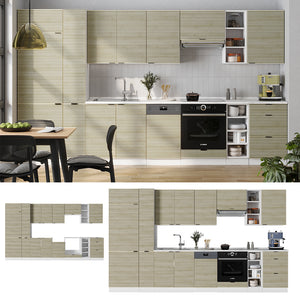 Vicco Cucina componibile Pannello di quercia/bianco 355 cm , PL Rovere