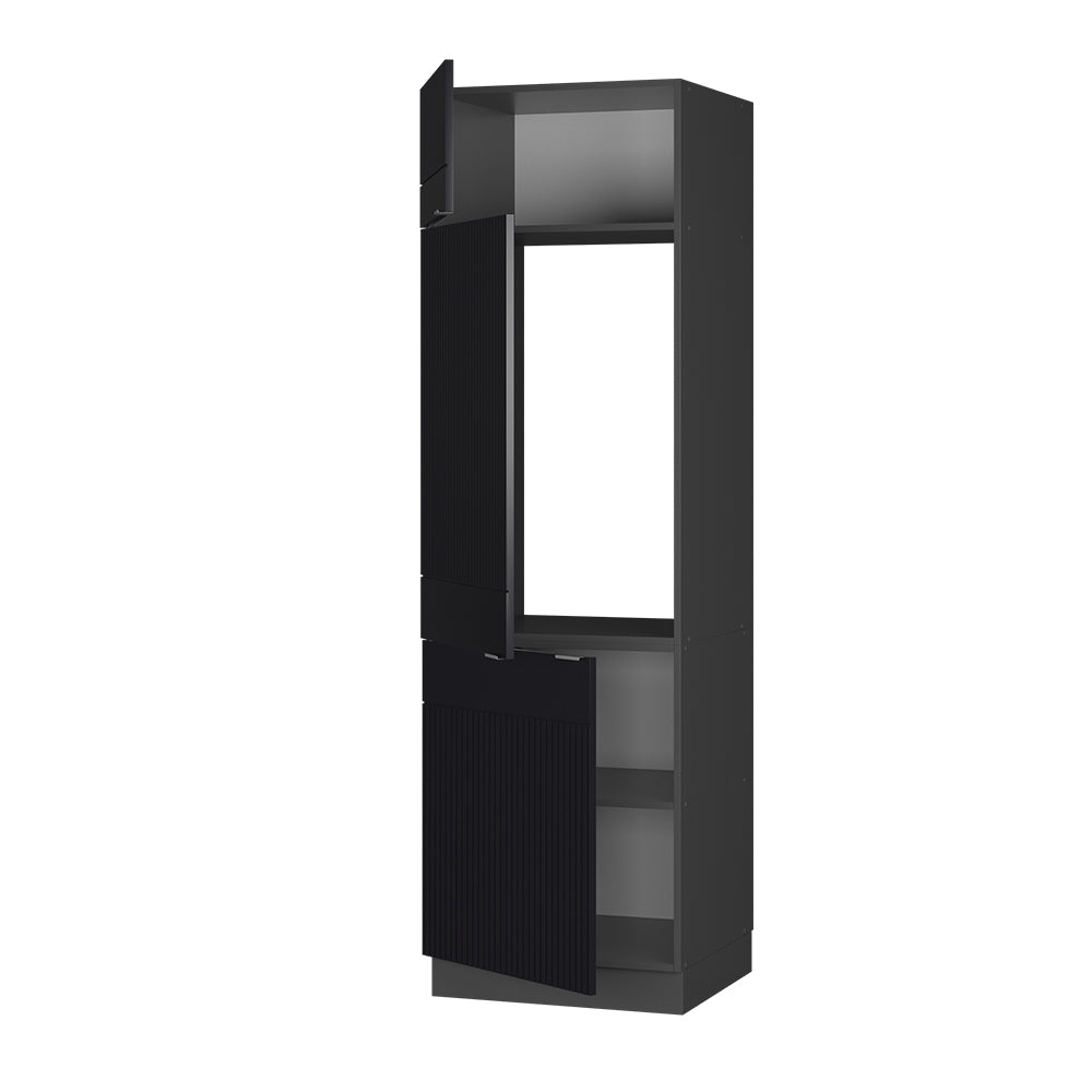 Vicco Armadio frigorifero Nero a righe 60 cm