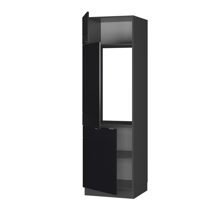 Vicco Armadio frigorifero Nero a righe 60 cm