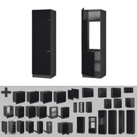 Vicco Armadio frigorifero Nero a righe 60 cm