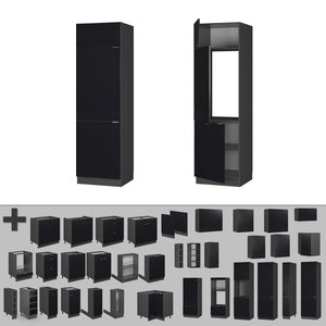 Vicco Armadio frigorifero Nero a righe 60 cm