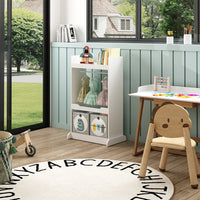 Vicco Armadio per bambini Bianco 67 x 110 cm con asta di sospensione in legno e pomelli