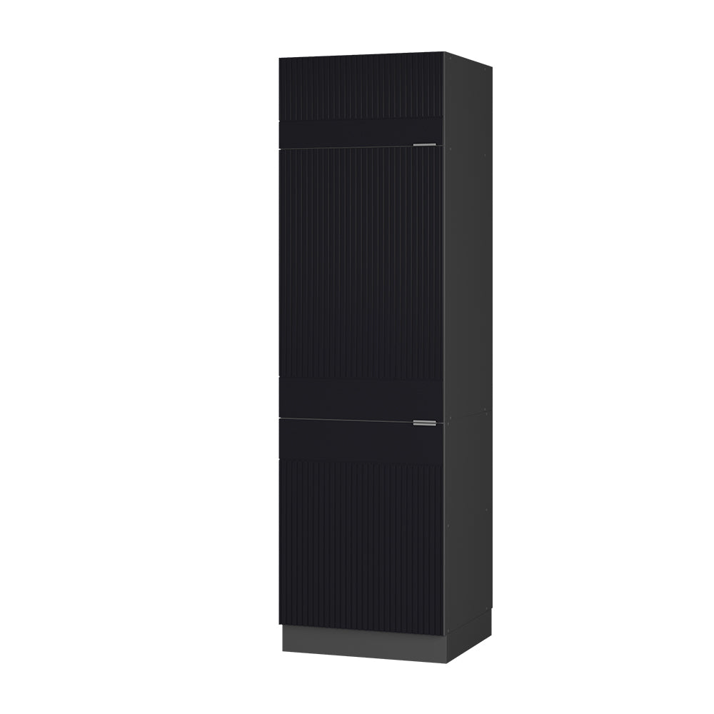 Vicco Armadio frigorifero Nero a righe 60 cm