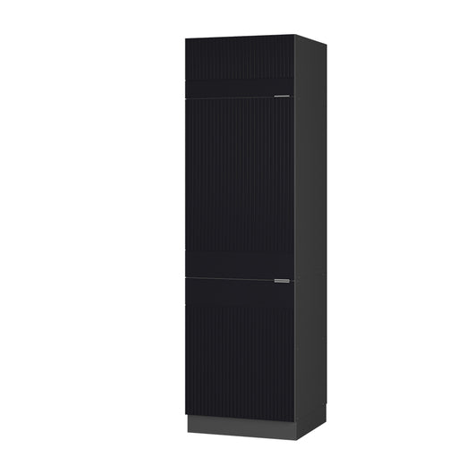 Vicco Armadio frigorifero Nero a righe 60 cm