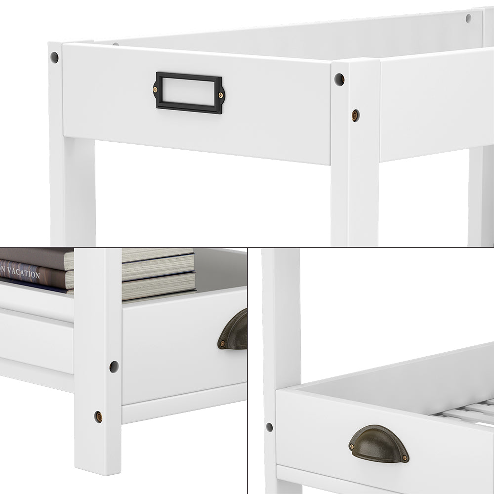 Vicco Scaffalatura di stoccaggio Bianco 33 x 66 cm con 3 ripiani