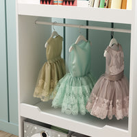 Vicco Armadio per bambini Bianco 67 x 110 cm con asta di sospensione in legno e pomelli