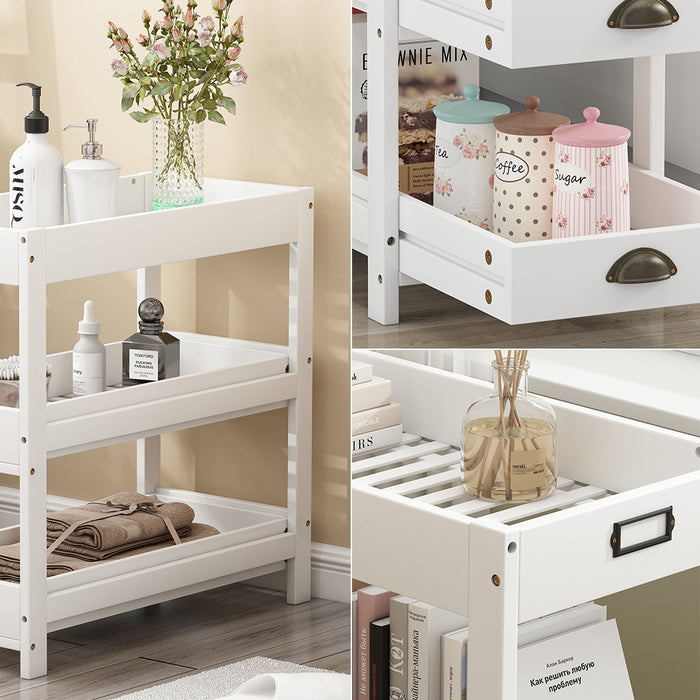 Vicco Scaffalatura di stoccaggio Bianco 33 x 66 cm con 3 ripiani