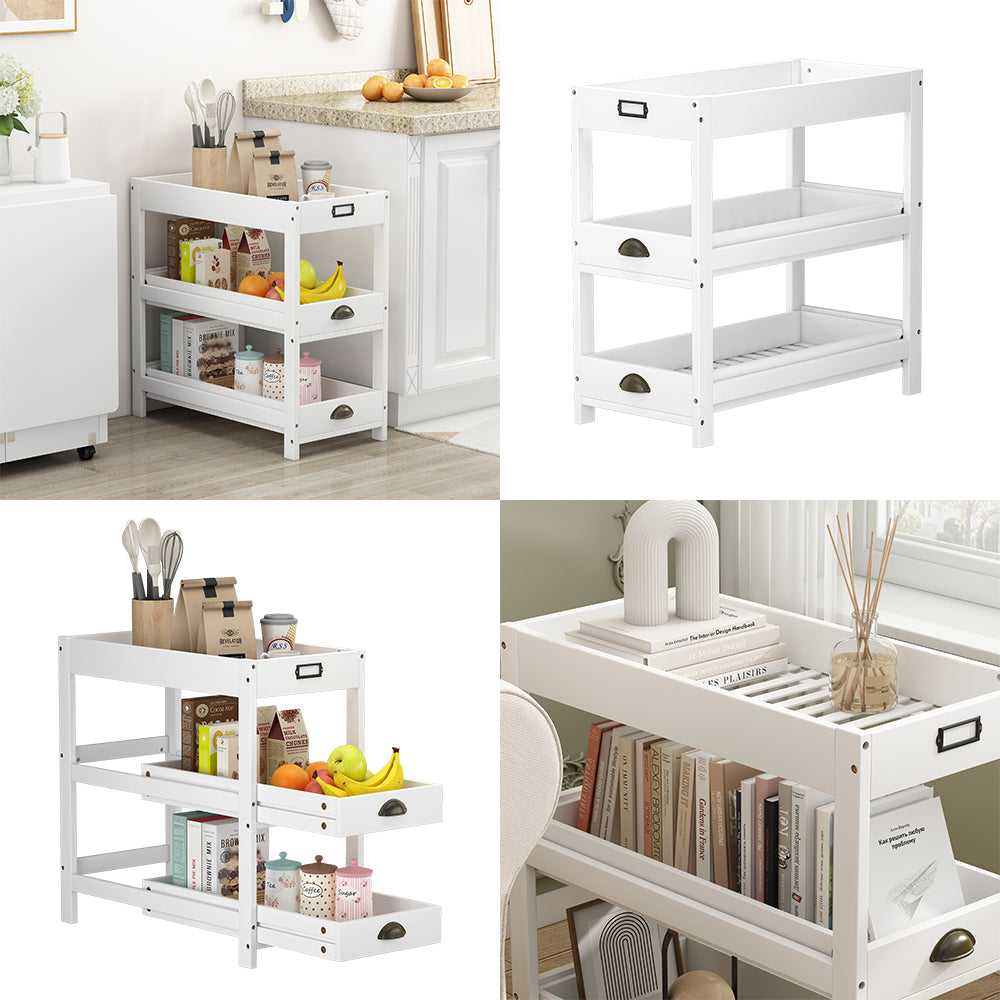 Vicco Scaffalatura di stoccaggio Bianco 33 x 66 cm con 3 ripiani