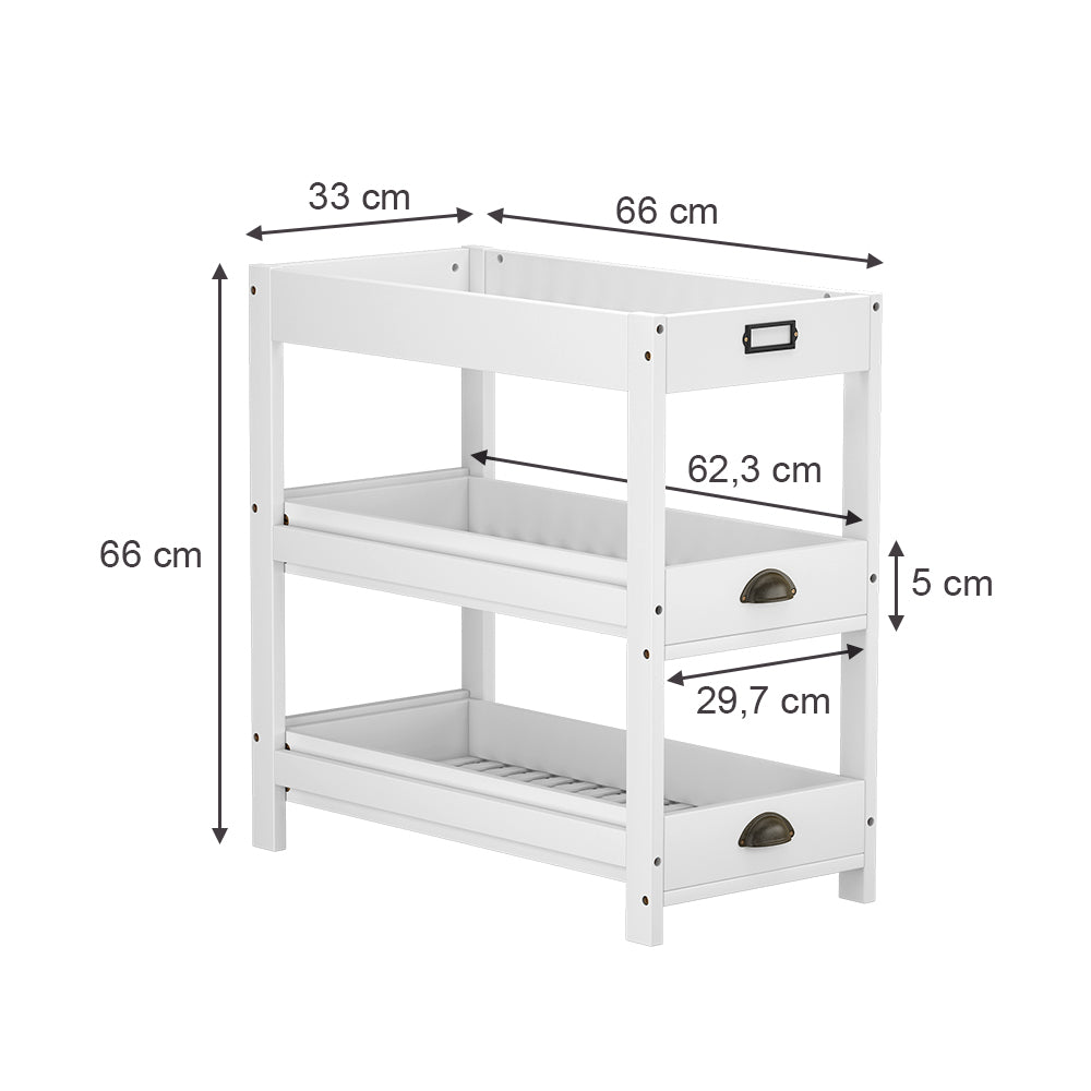 Vicco Scaffalatura di stoccaggio Bianco 33 x 66 cm con 3 ripiani