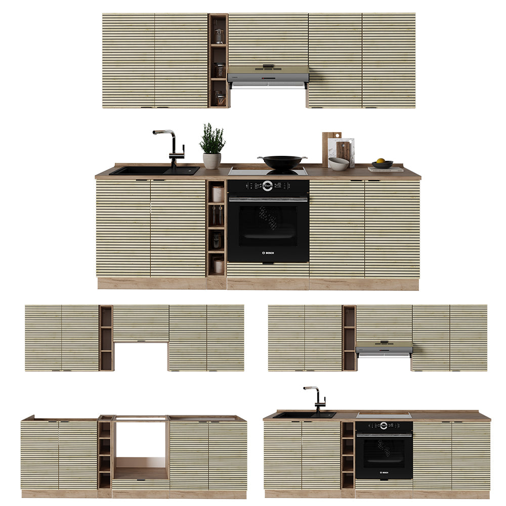 Vicco Cucina componibile Pannello in rovere/rovere goldkraft 235 cm , PL Antracite