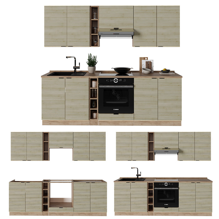 Vicco Cucina componibile Pannello in rovere/rovere goldkraft 235 cm , PL Rovere