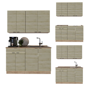 Vicco Cucina completa Pannello in rovere/rovere goldkraft 140 cm , PL Antracite