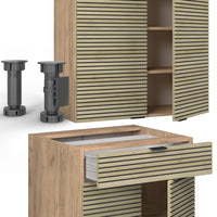 Vicco Cucina completa Pannello in rovere/rovere goldkraft 140 cm , PL Antracite