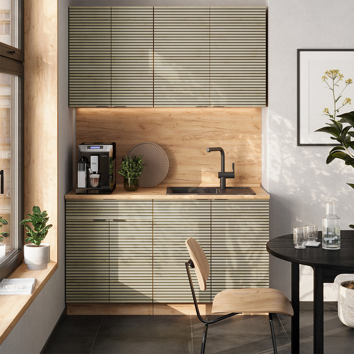 Vicco Cucina completa Pannello in rovere/rovere goldkraft 140 cm , PL Antracite