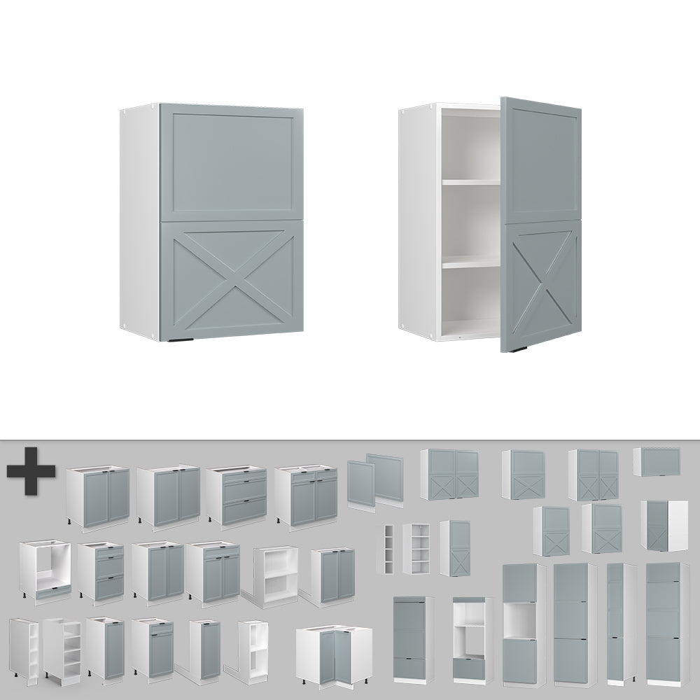 Vicco Pensile da cucina Blu-grigio chiaro 50 cm