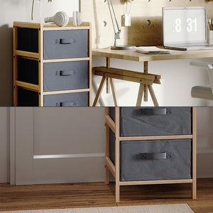 Vicco Mobile da bagno Grigio 34.5 x 86 cm con 4 cassetti in tessuto