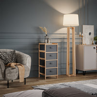 Vicco Mobile da bagno Grigio 34.5 x 86 cm con 4 cassetti in tessuto