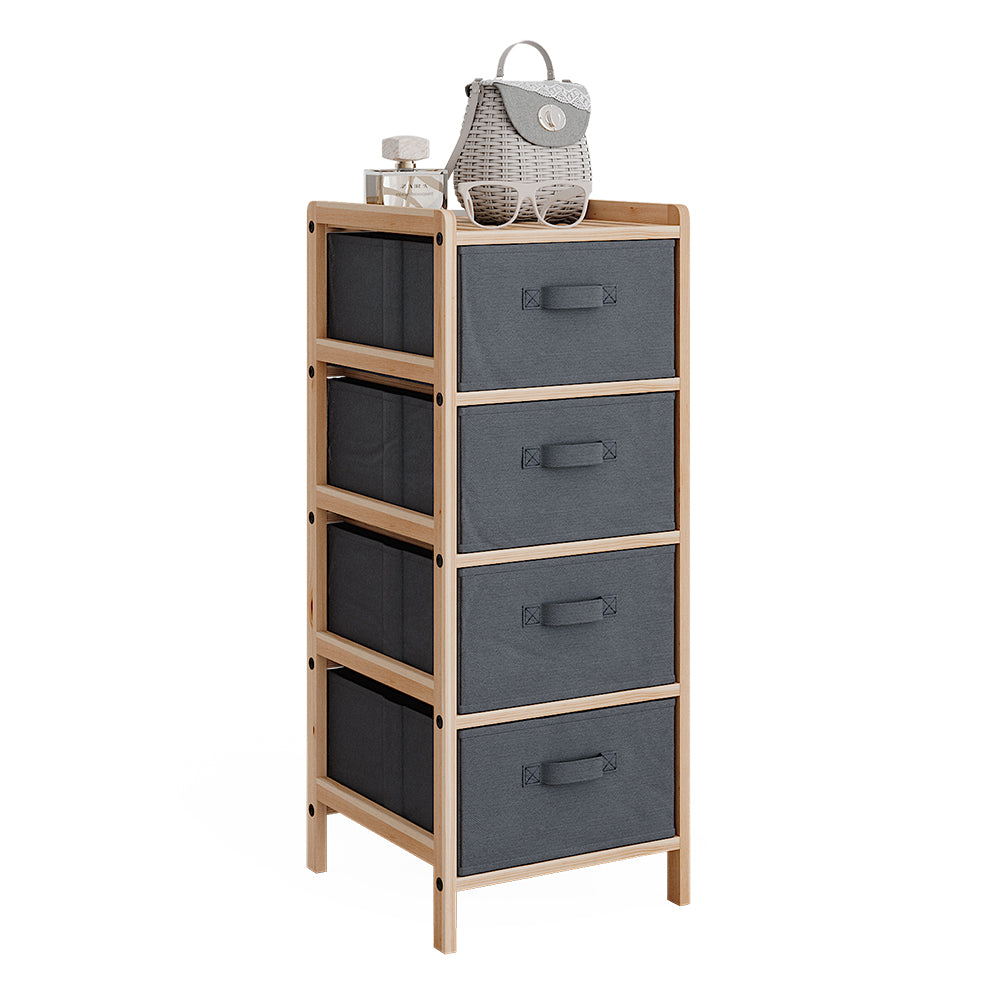 Vicco Mobile da bagno Grigio 34.5 x 86 cm con 4 cassetti in tessuto