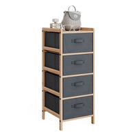 Vicco Mobile da bagno Grigio 34.5 x 86 cm con 4 cassetti in tessuto