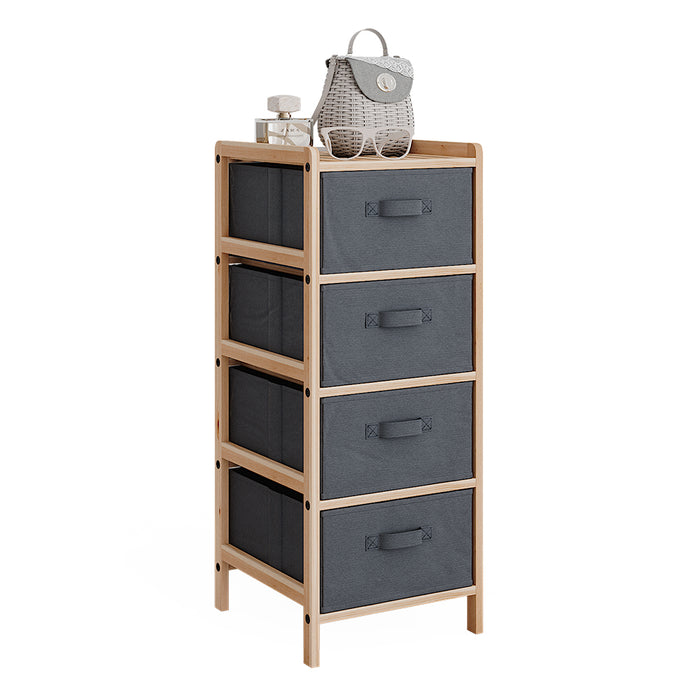 Vicco Mobile da bagno Grigio 34.5 x 86 cm con 4 cassetti in tessuto