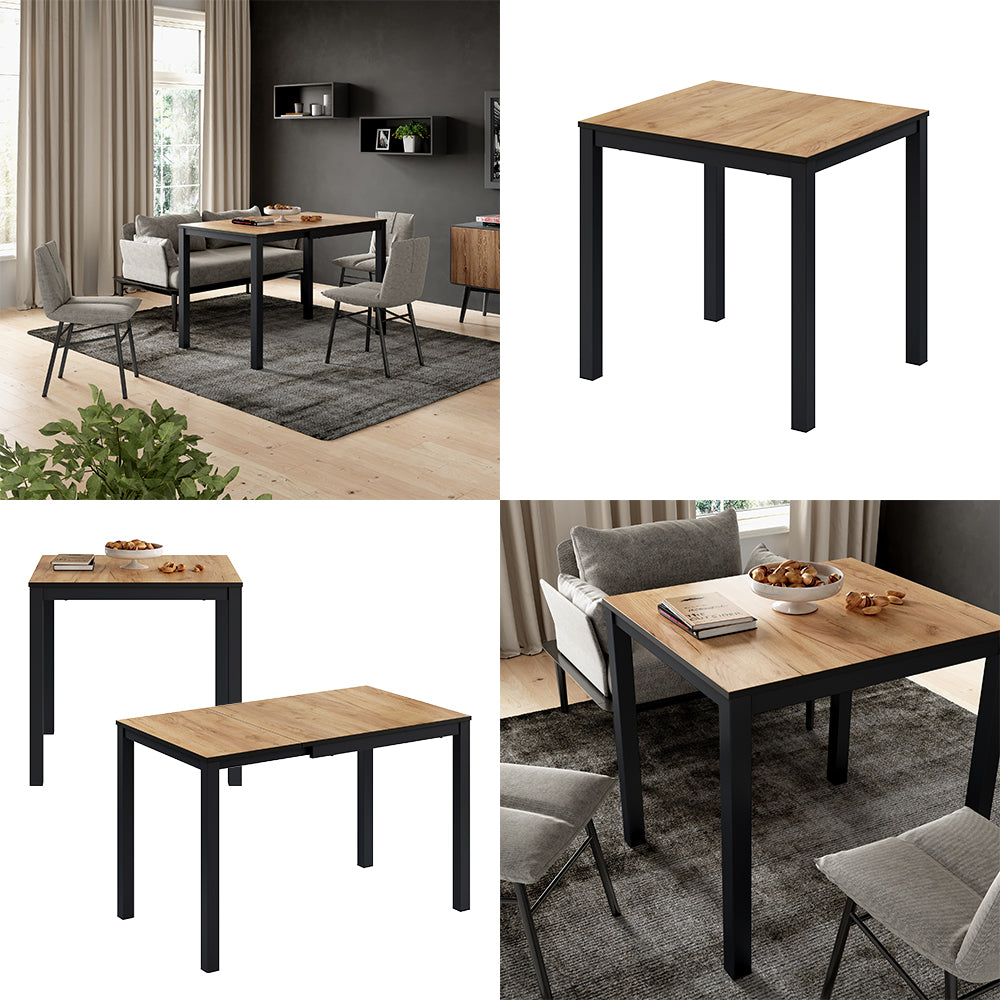 Vicco Tavolo da pranzo Rovere/antracite 120 x 70 cm Estensibile