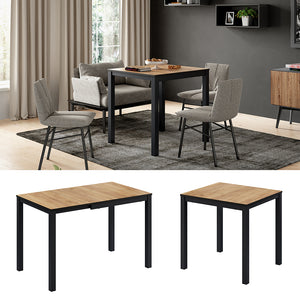 Vicco Tavolo da pranzo Rovere/antracite 120 x 70 cm Estensibile