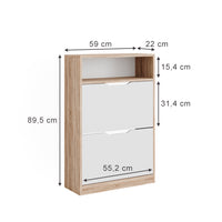 Vicco Scarpiera da ingresso Bianco/Sonoma 59 x 89.5 cm con 2 scomparti