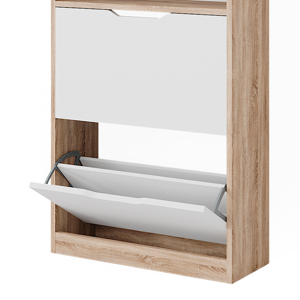 Vicco Scarpiera da ingresso Bianco/Sonoma 59 x 89.5 cm con 2 scomparti