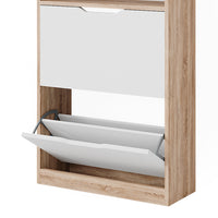 Vicco Scarpiera da ingresso Bianco/Sonoma 59 x 89.5 cm con 2 scomparti