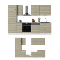 Vicco Cucina componibile Pannello di quercia/bianco 300 cm , PL Rovere