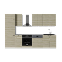 Vicco Cucina componibile Pannello di quercia/bianco 300 cm senza piano di lavoro